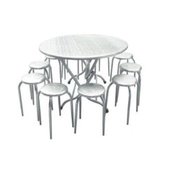 Bộ bàn ghế ăn inox 01
