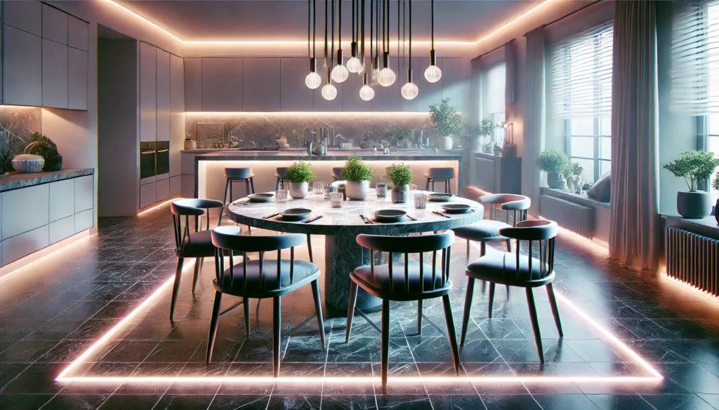 bàn ăn mặt đá 6 ghế