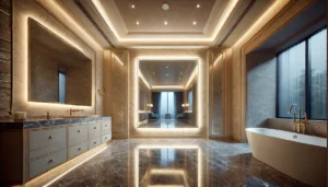 Gương phòng tắm có đèn LED cỡ lớn cho phòng master