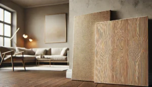 Chất liệu tranh treo tường phòng khách hiện đại canvas gỗ MDF