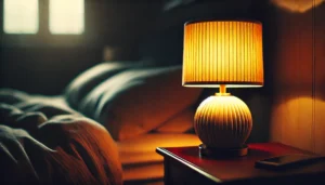 Góc phòng ngủ trang trí với đèn ngủ để bàn đẹp