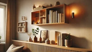 Kệ sách treo tường tiết kiệm diện tích làm từ gỗ đẹp
